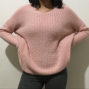 Soft pink knit sweater- oversized